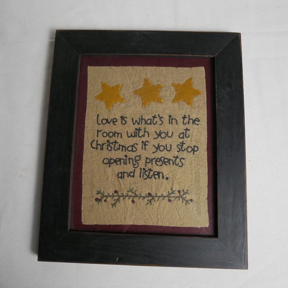 Handcrafted Christmas Quote Framed Art 12"x10" designer Barabara Lloyd - Picture 3 of 6